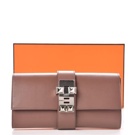 HERMES Tadelakt Medor 23 Clutch Griolet.